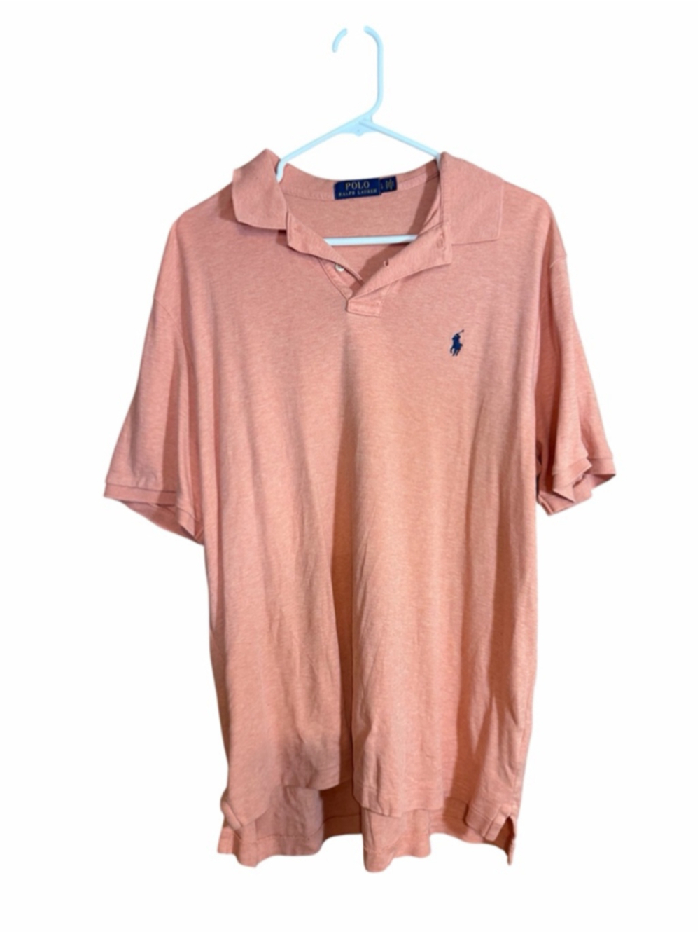 Polo Ralph Lauren short sleeve polo shirt pale peach with blue pony men’s large